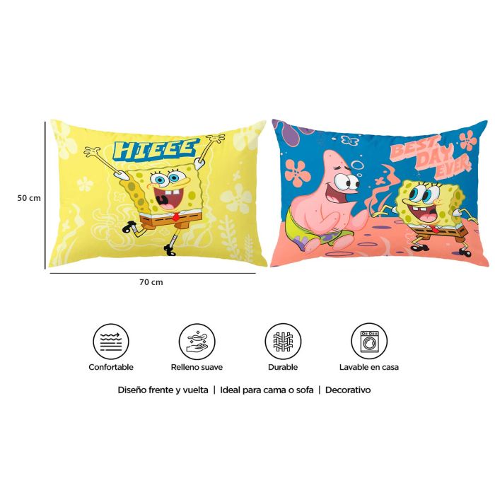 Almohada Reversible Bob Esponja - 70x50 cm