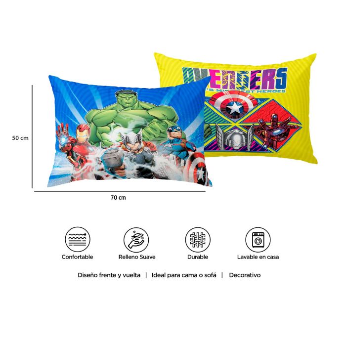 Almohada Reversible Avengers Escudos - 70x50 cm