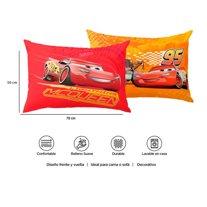 Almohada Reversible Cars Rayo McQueen - 70x50 cm