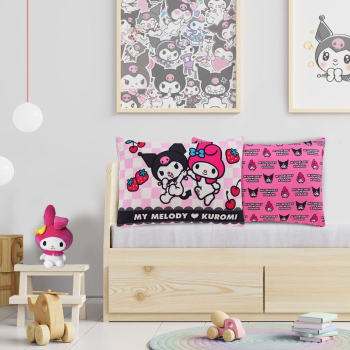 Almohada Reversible Kuromi y My Melody - 70x50 cm