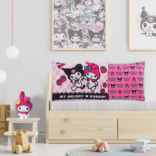 Almohada Reversible Kuromi y My Melody - 70x50 cm