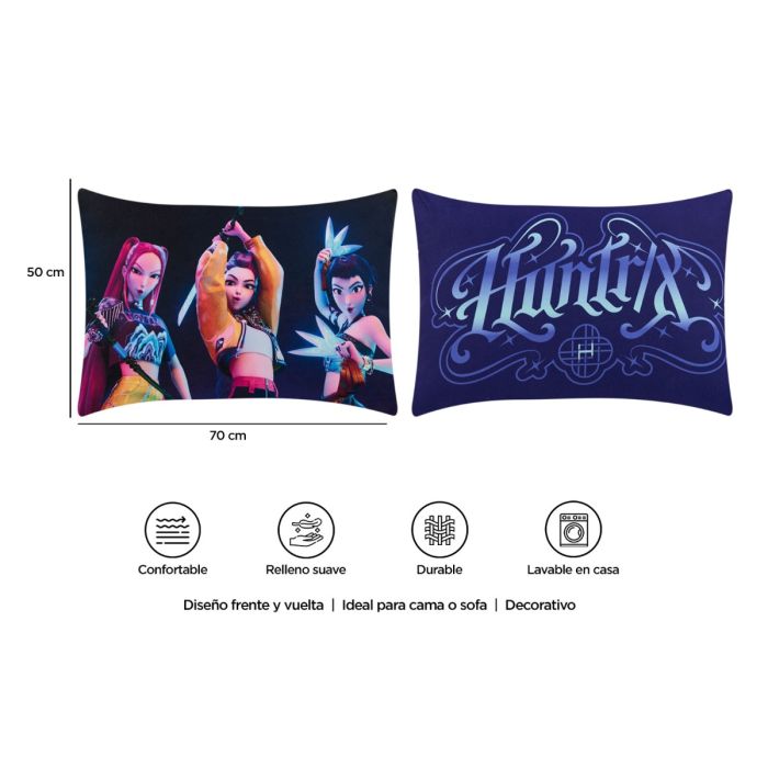 Almohada Reversible Guerreras K-Pop Heroínas - 70x50 cm