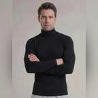 Camiseta Térmica negra Beatle cuello alto para Hombre