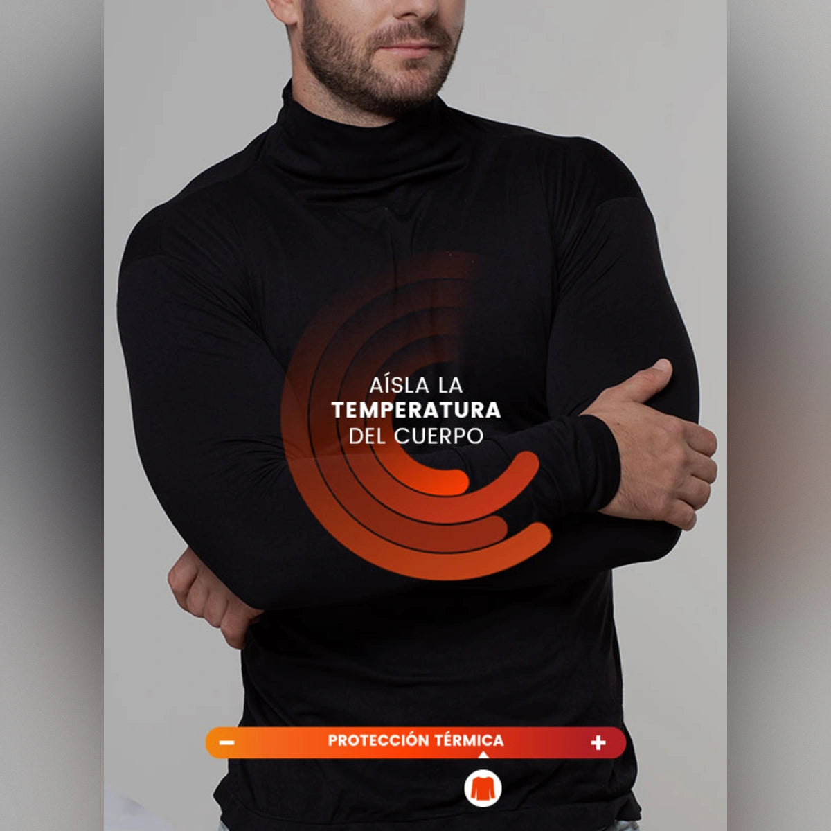 Camiseta Térmica blanca Beatle cuello alto para Hombre
