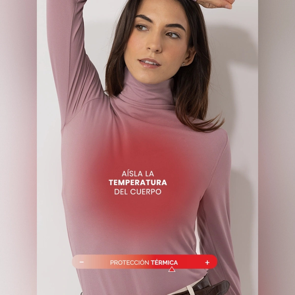 Camiseta térmica Verde Lima Beatle cuello alto para Mujer