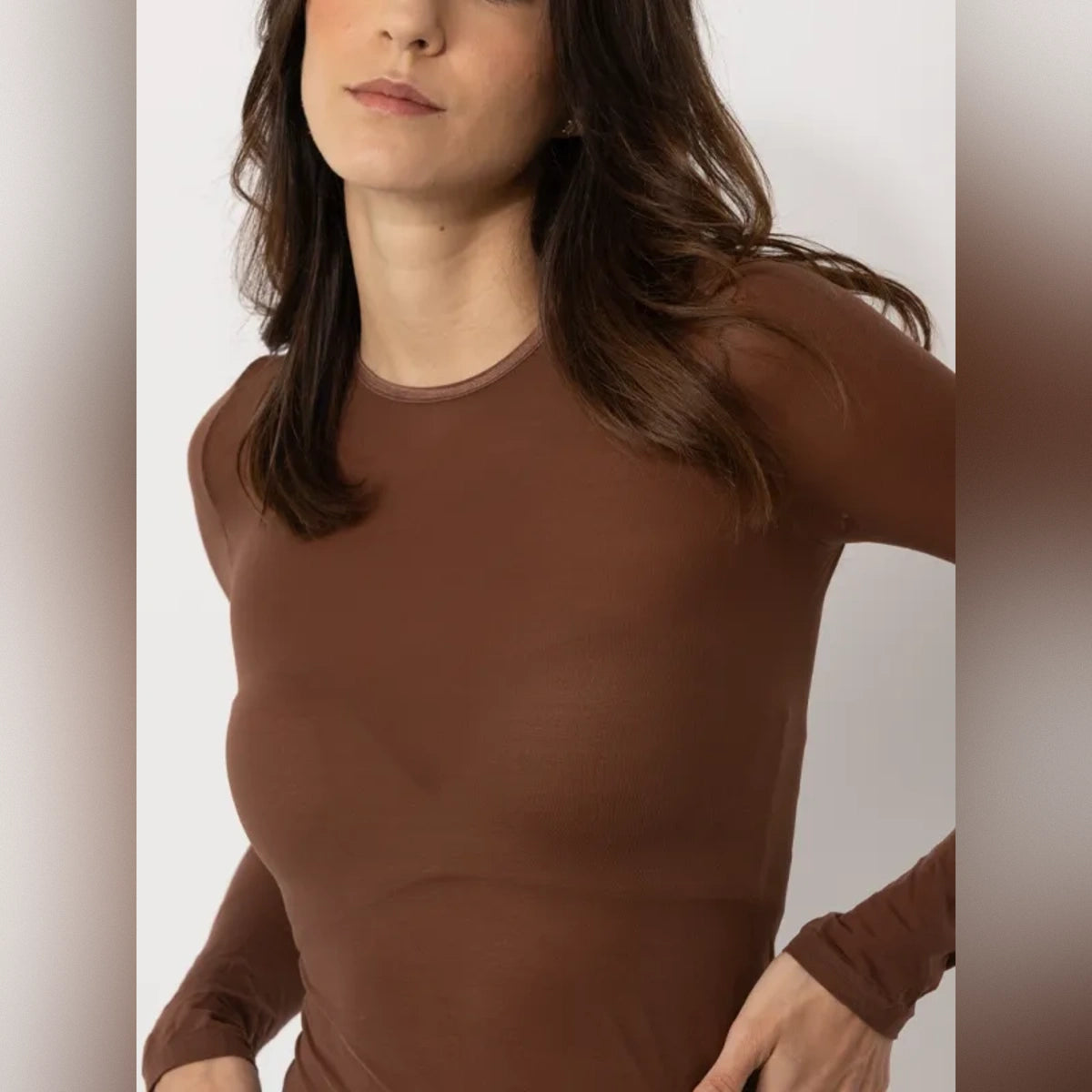 Camiseta térmica Colors Marrón Oscuro para Mujer