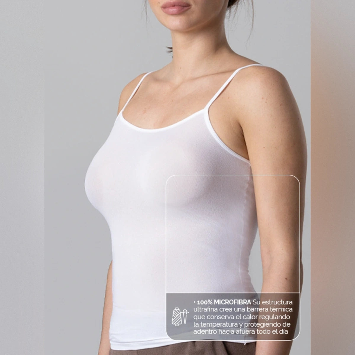 Camiseta térmica básica negra de tirantes para Mujer