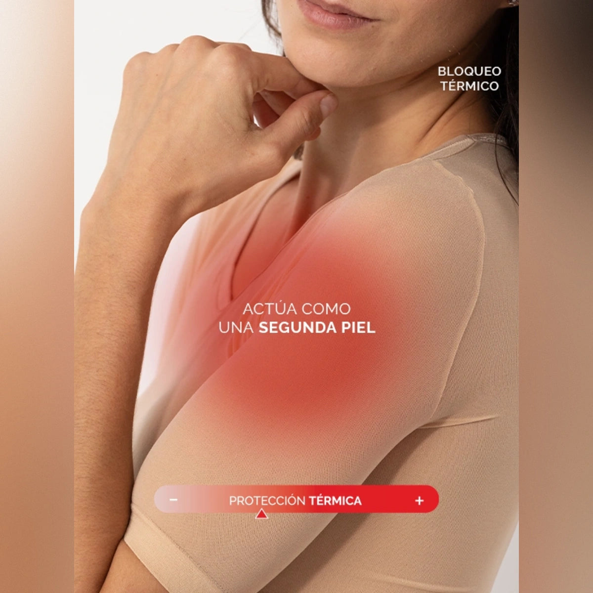 Camiseta térmica básica blanca manga corta para Mujer