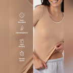 Camiseta térmica básica blanca manga corta para Mujer