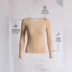 Camiseta térmica básica blanca manga larga para Mujer