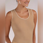 Camiseta térmica básica beige sin manga para Mujer