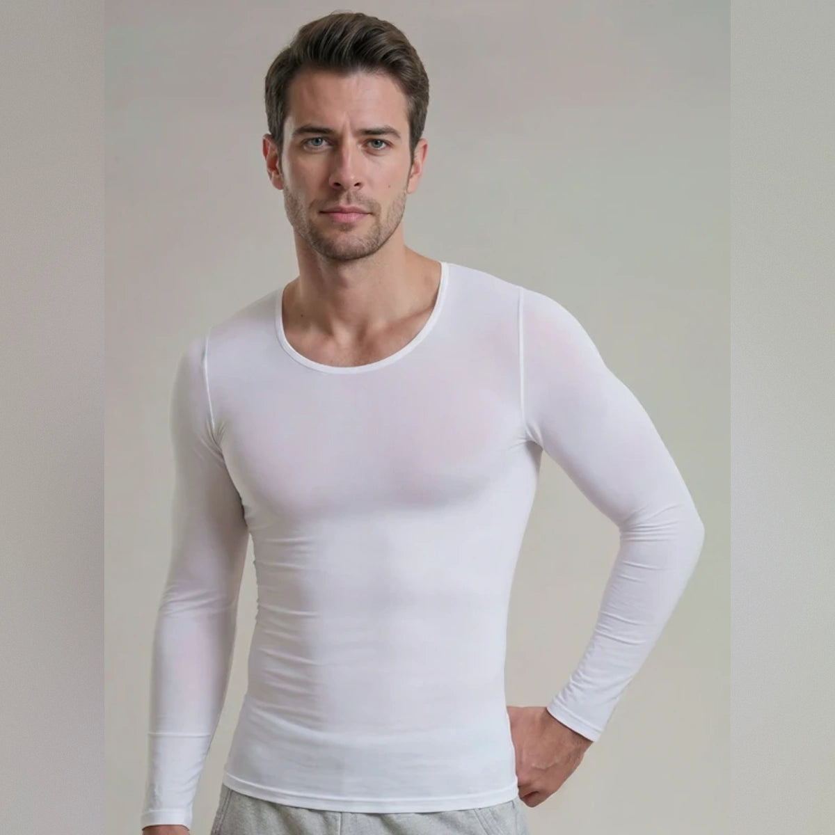 Camiseta térmica blanca manga larga para Hombre