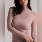 Camiseta térmica Rosa Light cuello Cisne para Mujer