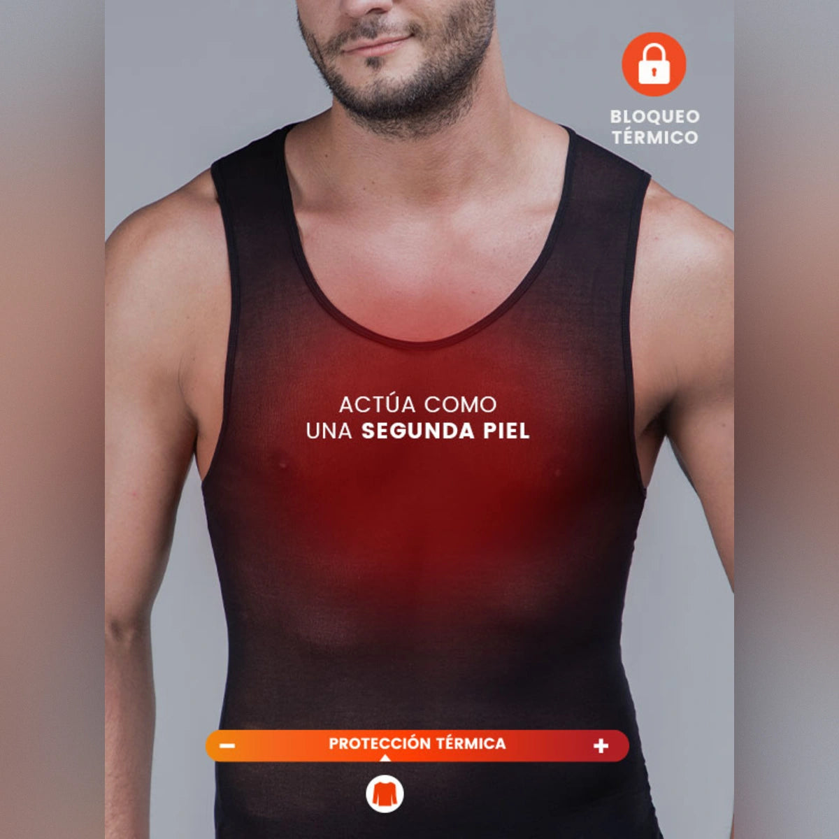 Camiseta térmica blanca sin manga para Hombre