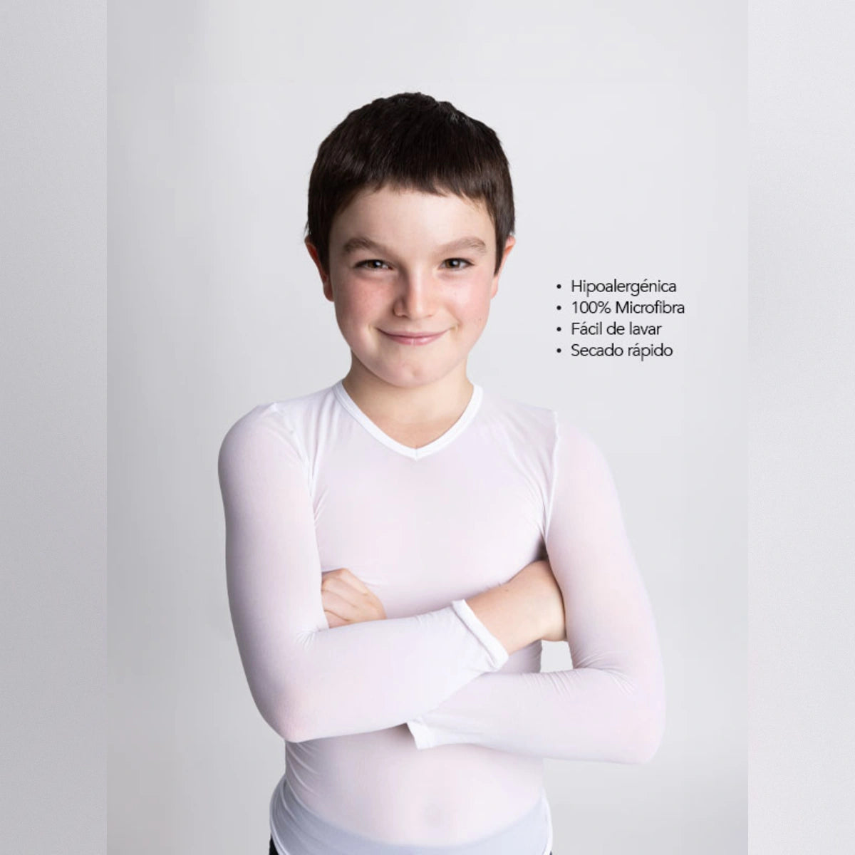 Camiseta térmica unisex KIDS manga larga blanca