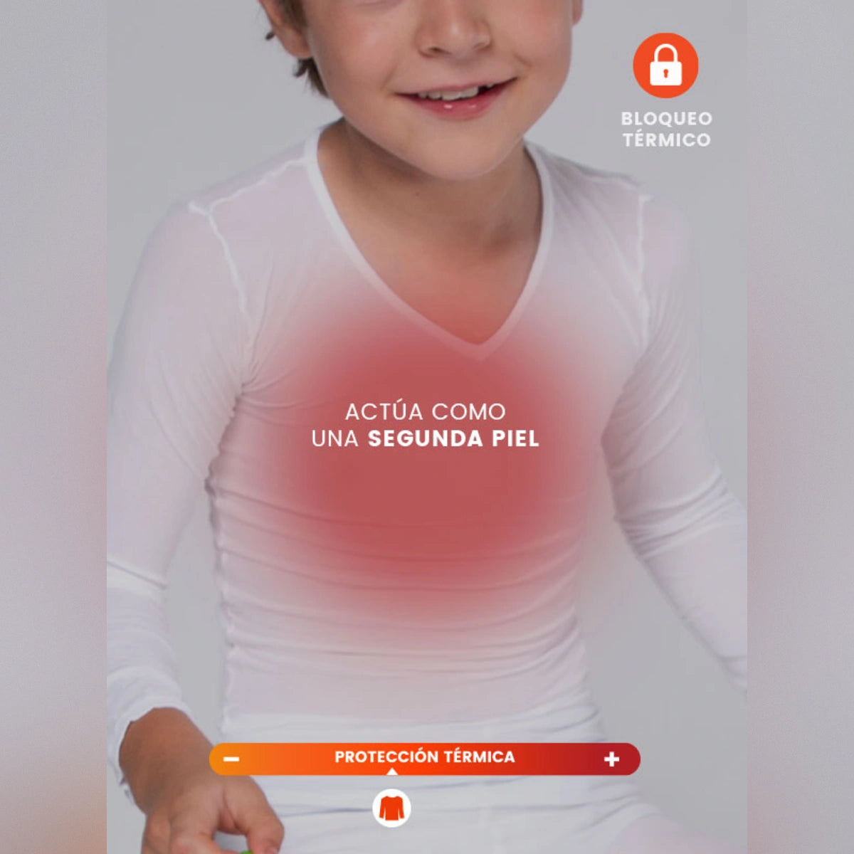 Camiseta térmica unisex KIDS manga larga blanca