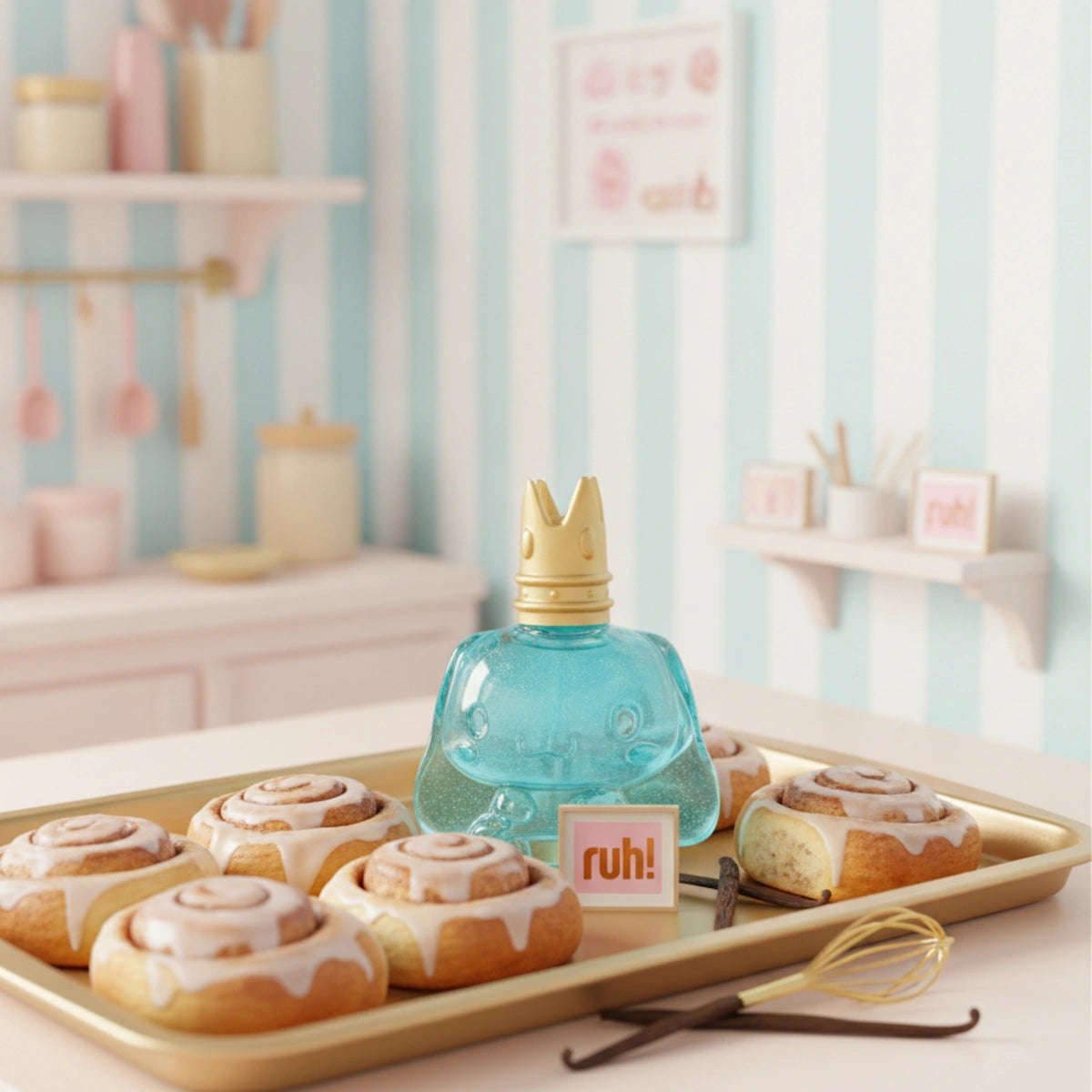 Colonia para Mujer Cinnamoroll 60 ml con Glitter | Rollo de canela, crema batida y vainilla