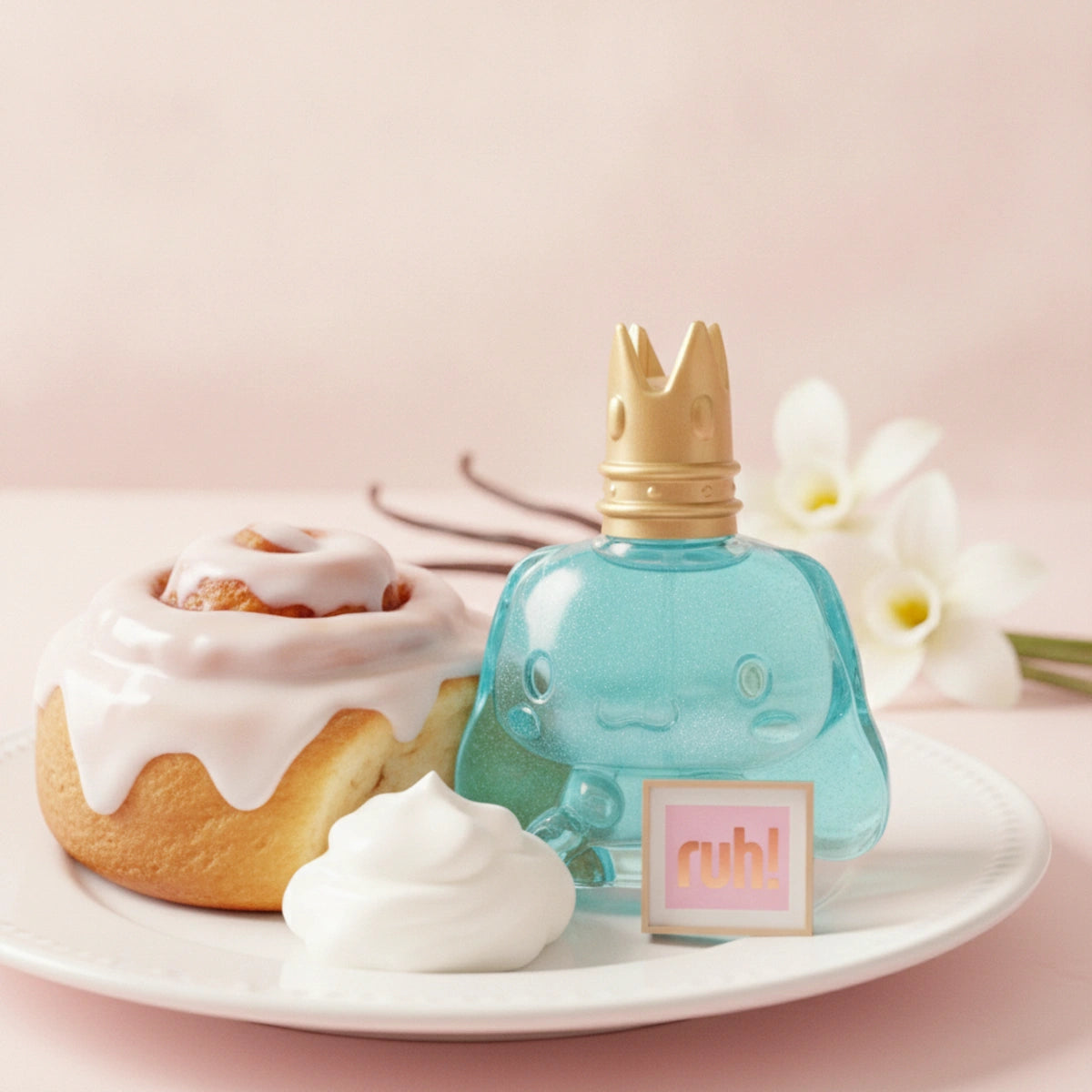 Colonia para Mujer Cinnamoroll 60 ml con Glitter | Rollo de canela, crema batida y vainilla