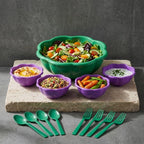 Set Floral Mesa 3 en 1 | Ensaladera, Bowls y Cubiertos