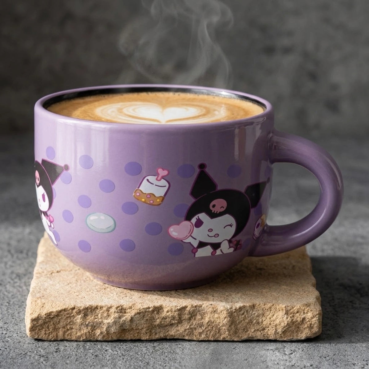 Taza de Cerámica Morada Kuromi Cap. 650 ml