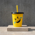 Vaso con popote Mod. Emoji Risa Cap. 473 ml