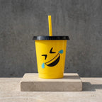 Vaso con popote Mod. Emoji Risa Cap. 473 ml