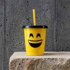 Vaso con popote Mod. Emoji Sonrisa Cap. 473 ml