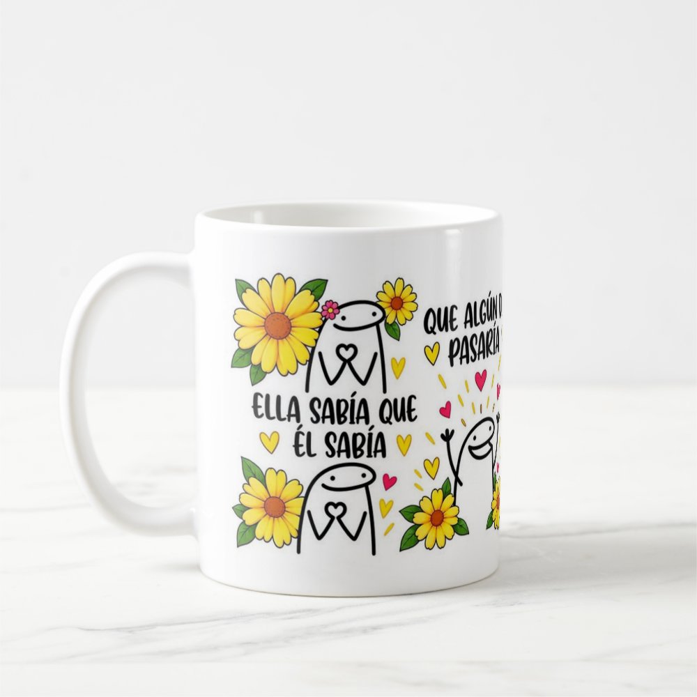 Taza de Pareja Flork 21 de Septiembre Amor y Girasoles - 325 ml
