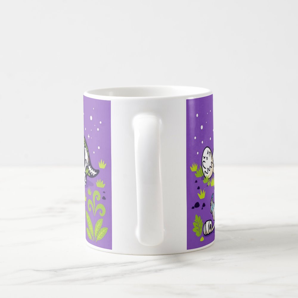 Taza Dinosaurios Monstruos Halloween Kawaii Cerámica 325ml