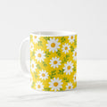 Taza Patrón Margaritas Amarillas Primavera Cerámica - 325ml