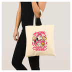 Bolsa tote "En octubre vestimos de rosa" con diseño de Snoopy y sus amigos - 35x40 cm