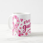 Taza Lazo Floral Octubre Rosa Frase Motivadora - 325ml