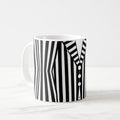 Taza Rayas Blanco y Negro Estilo Beetlejuice Halloween 325ml
