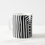 Taza Rayas Blanco y Negro Estilo Beetlejuice Halloween 325ml