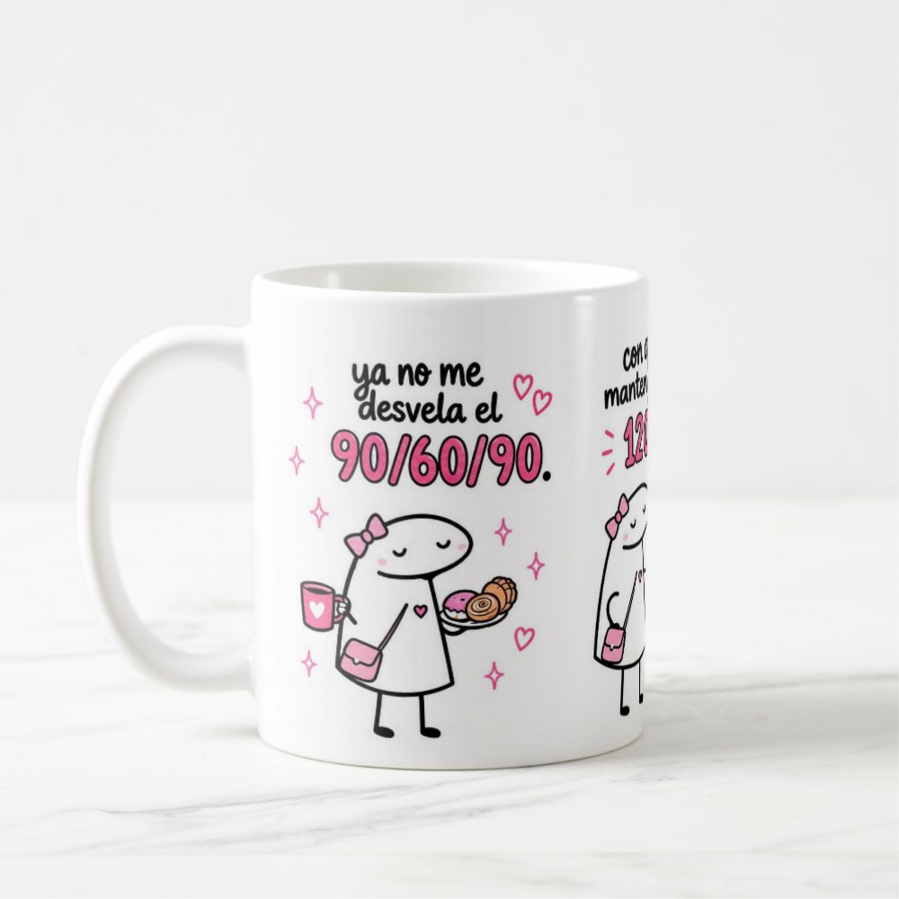 Taza Divertida "Ya No Me Desvela El 90/60/90" - 325 ml