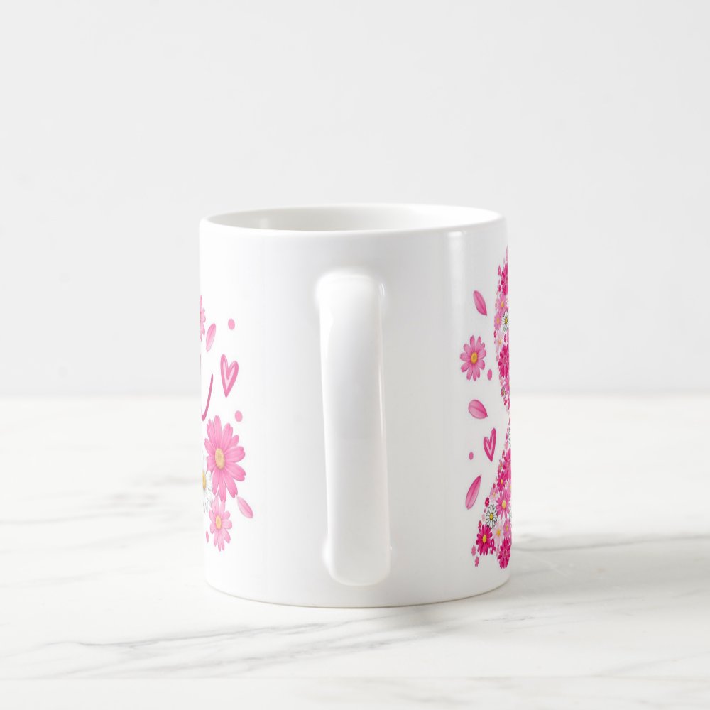 Taza Lazo Floral Octubre Rosa Frase Motivadora - 325ml