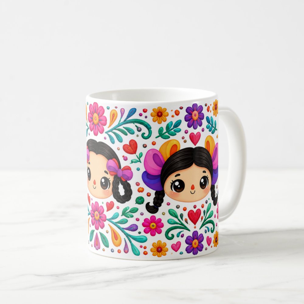Taza 325 ml - "Muñecas Mexicanas: Tradición y Color"