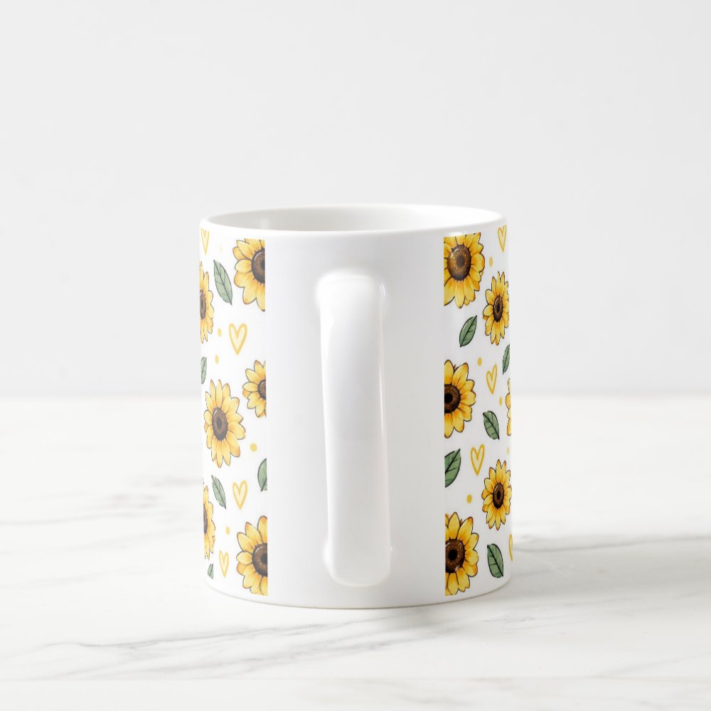 Taza Flores Amarillas 21 de Septiembre Patrón de Girasoles Acuarela