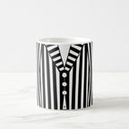 Taza Rayas Blanco y Negro Estilo Beetlejuice Halloween 325ml
