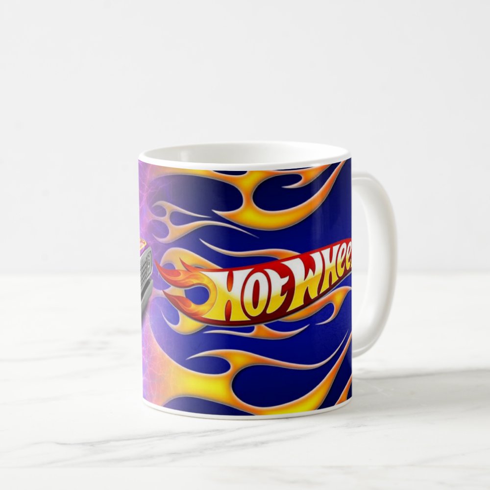Taza Hot Wheels 30 de Septiembre Camioneta Morada Llamas - 325 ml