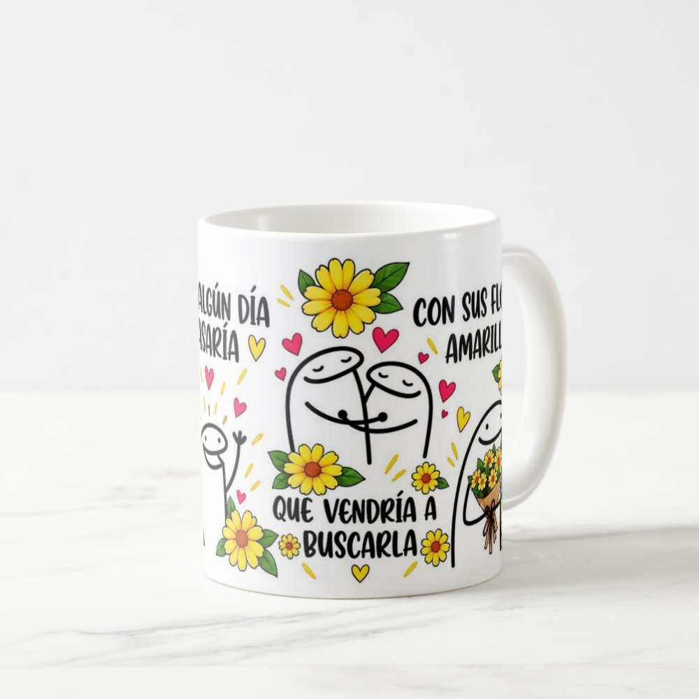 Taza de Pareja Flork 21 de Septiembre Amor y Girasoles - 325 ml