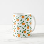 Taza Cerámica Mandarinas Ilustradas Otoño México - 325 ml