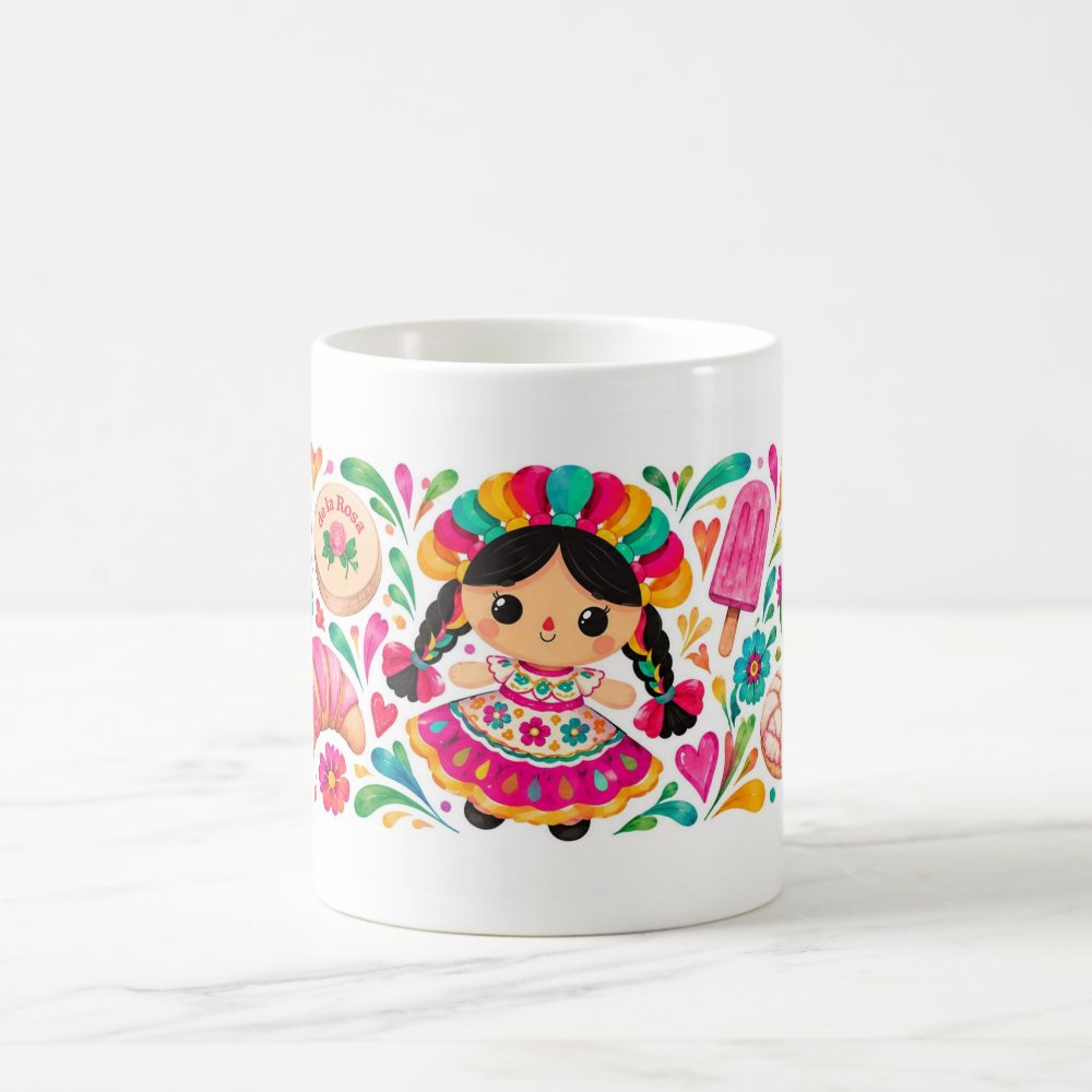 Taza 325 ml - "Muñeca Lele y Dulzura Rosa"