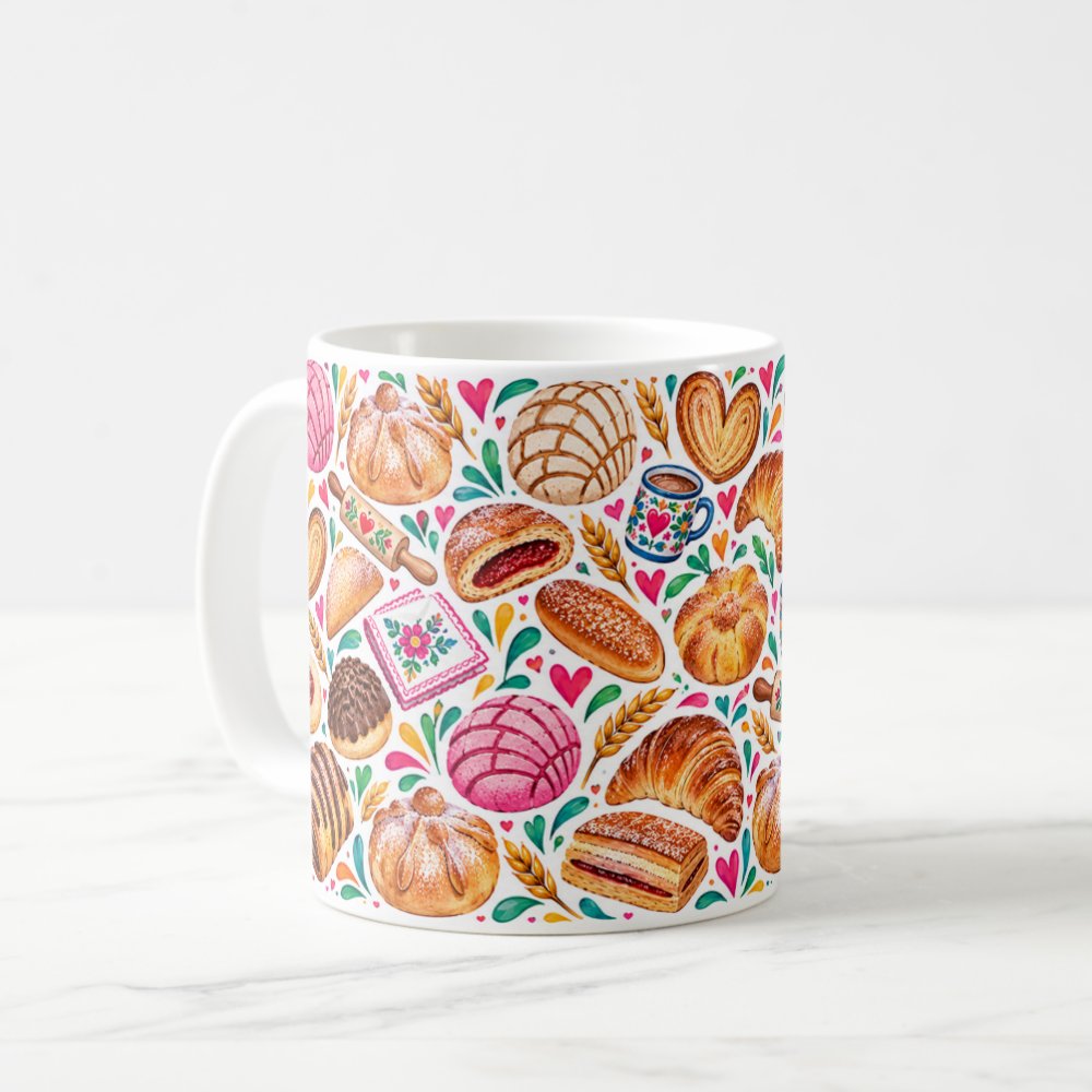 Taza 325 ml - "Pan Dulce Mexicano: El Festín de la Mañana"