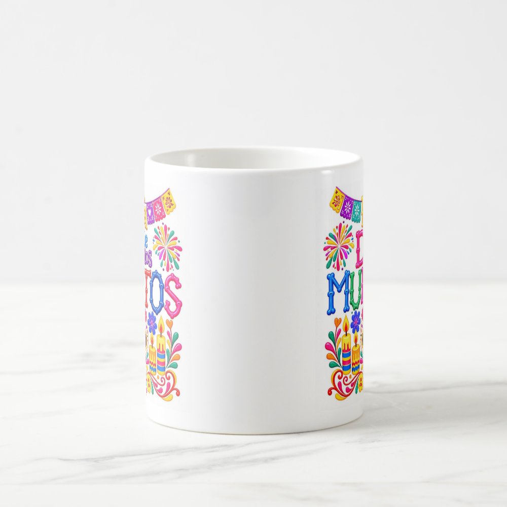 Taza "Fiesta Día de los Muertos" Con Calaverita Y Papel Picado 325ml