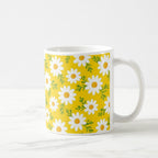 Taza Patrón Margaritas Amarillas Primavera Cerámica - 325ml