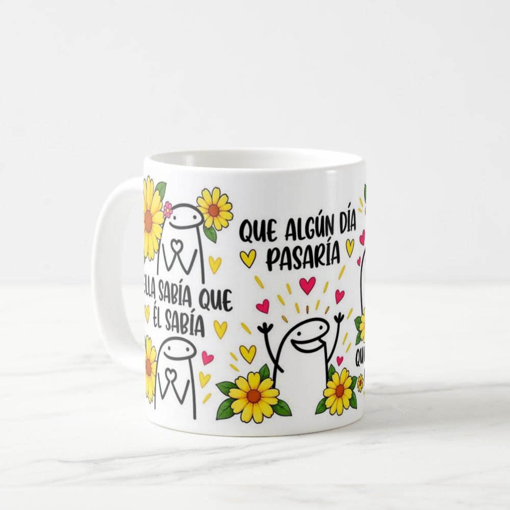 Taza de Pareja Flork 21 de Septiembre Amor y Girasoles - 325 ml