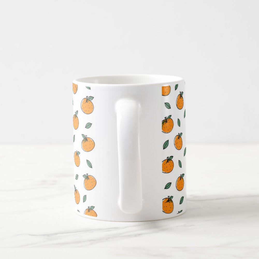 Taza Mandarinas Ilustración Minimalista Garabato Temporada - 325ml