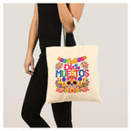 Bolsa tote "Fiesta de Día de Muertos" con diseño colorido de calavera y papel picado - 35x40 cm