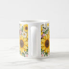 Taza Flores Amarillas 21 de Septiembre Girasoles Mariposa y Moño - 325 ml